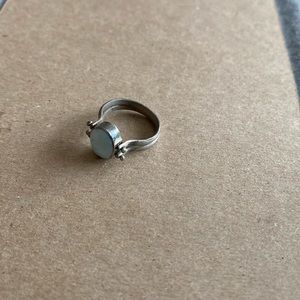 Silver ring with blue stone